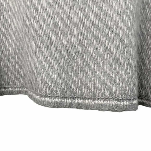 Lovestitch Grey & White Angora Wool Blend Turtle Neck Open Sleeve Poncho - Picture 7 of 8